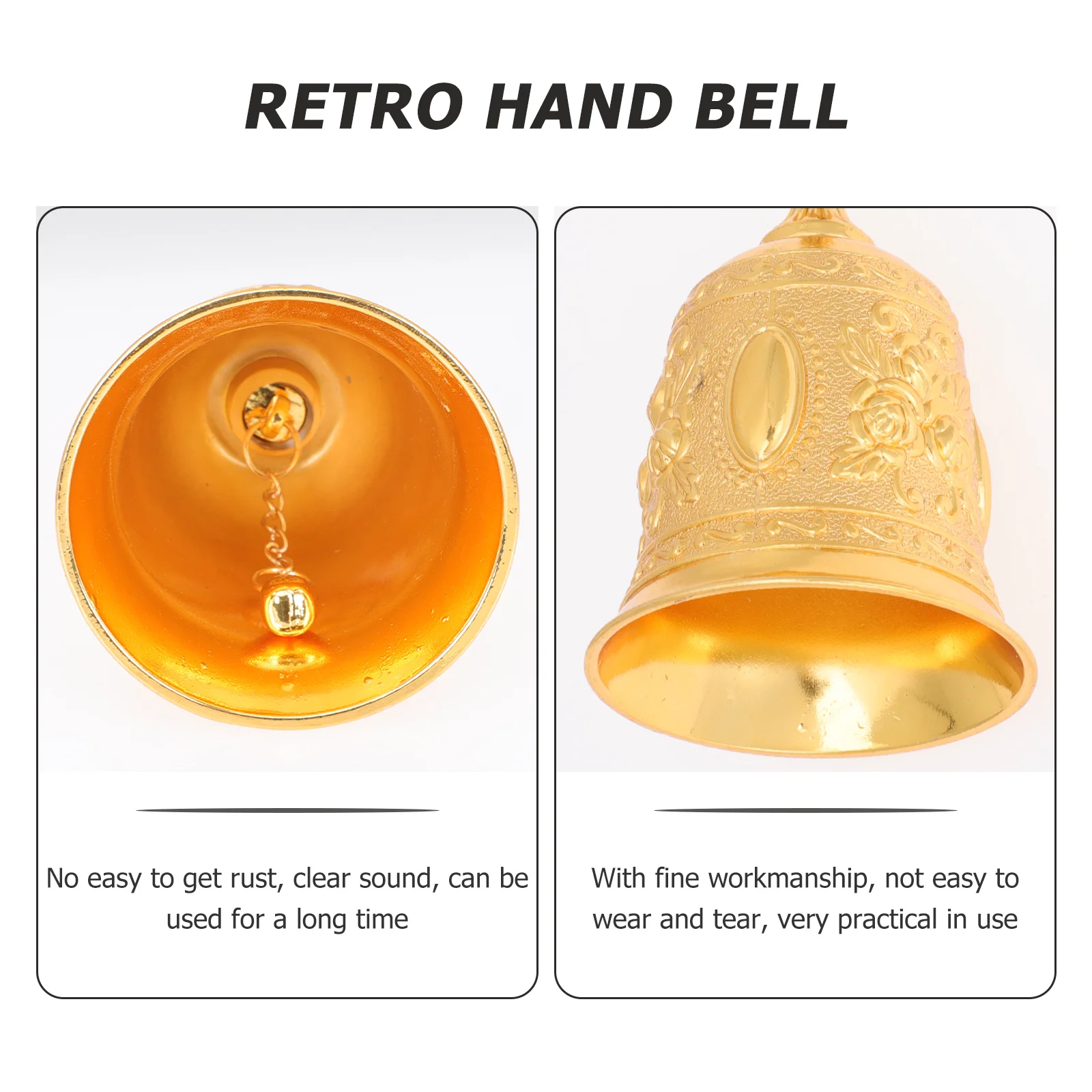 European Style Metal Bell Restaurant Call School Reminding Desk Desktop Pass Relief Table Service