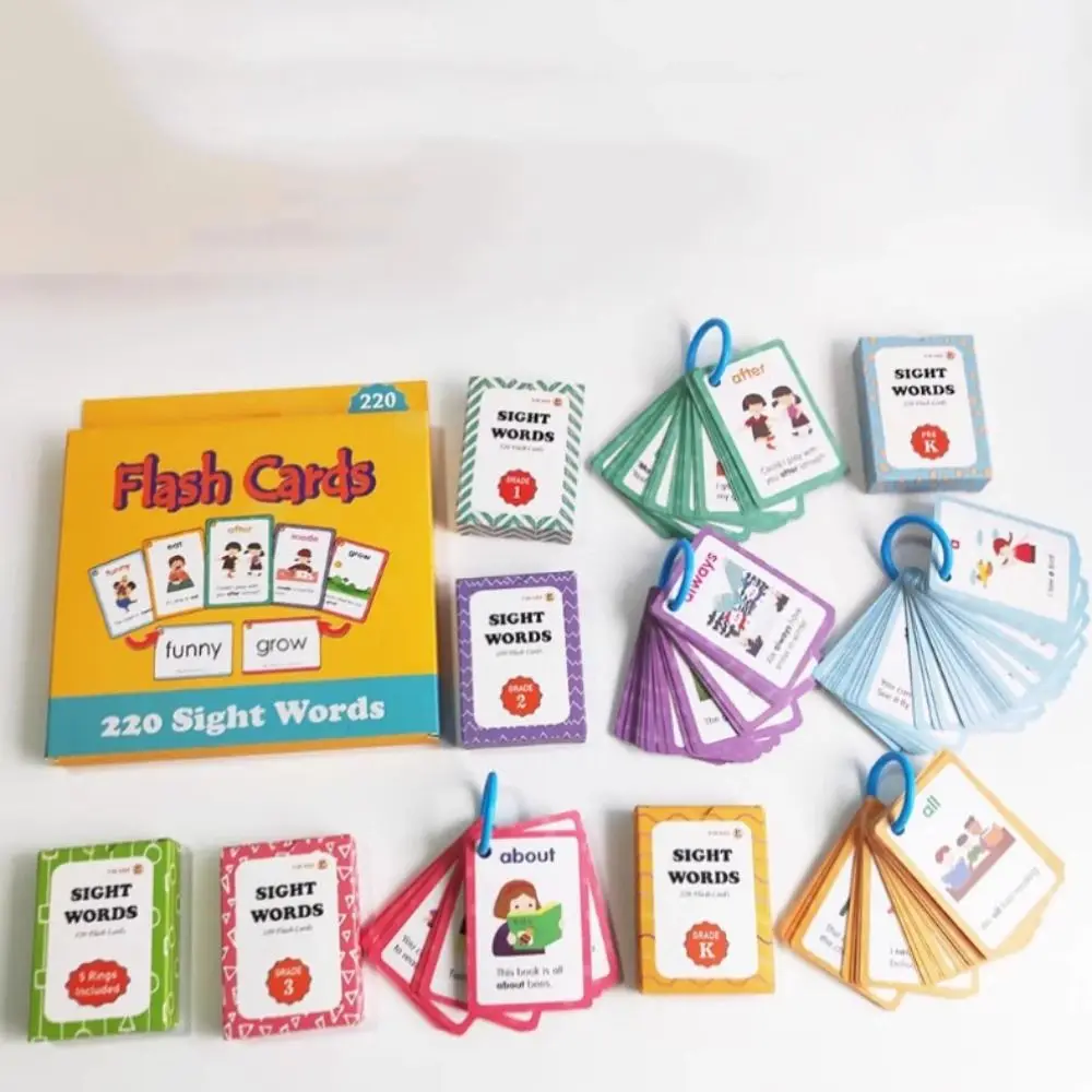 Paper Sight Word Flash Cards Animal English Word Recognition Cards Cards Sight Word Games Miniature Durable