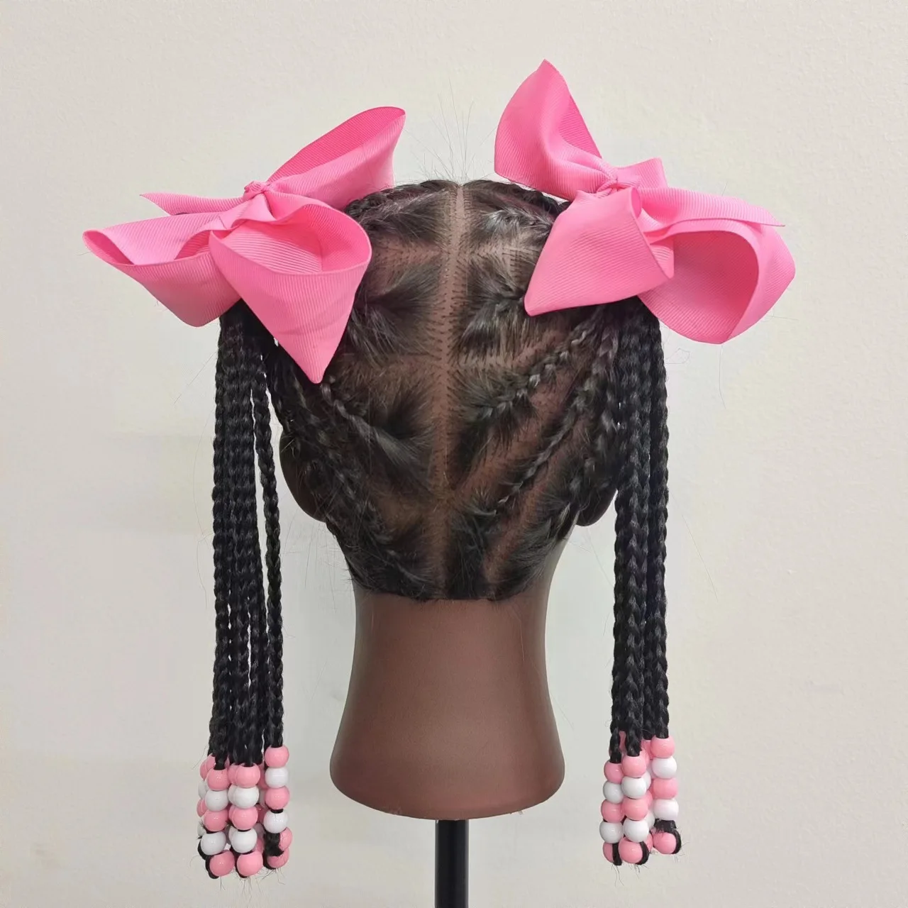 

Детский парик для маленьких девочек, бант, хвост, 23 см, разноцветный хвост, синтетические плетения волос, детская коса, хвостики