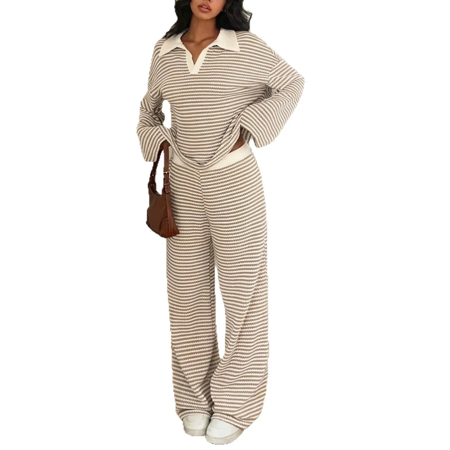 Long Sleeve Patchwork Pants Oversized Casual with Streetwear Autumn Pajamas Relaxed Fit Full Length Relaxed Tracksuit Winter