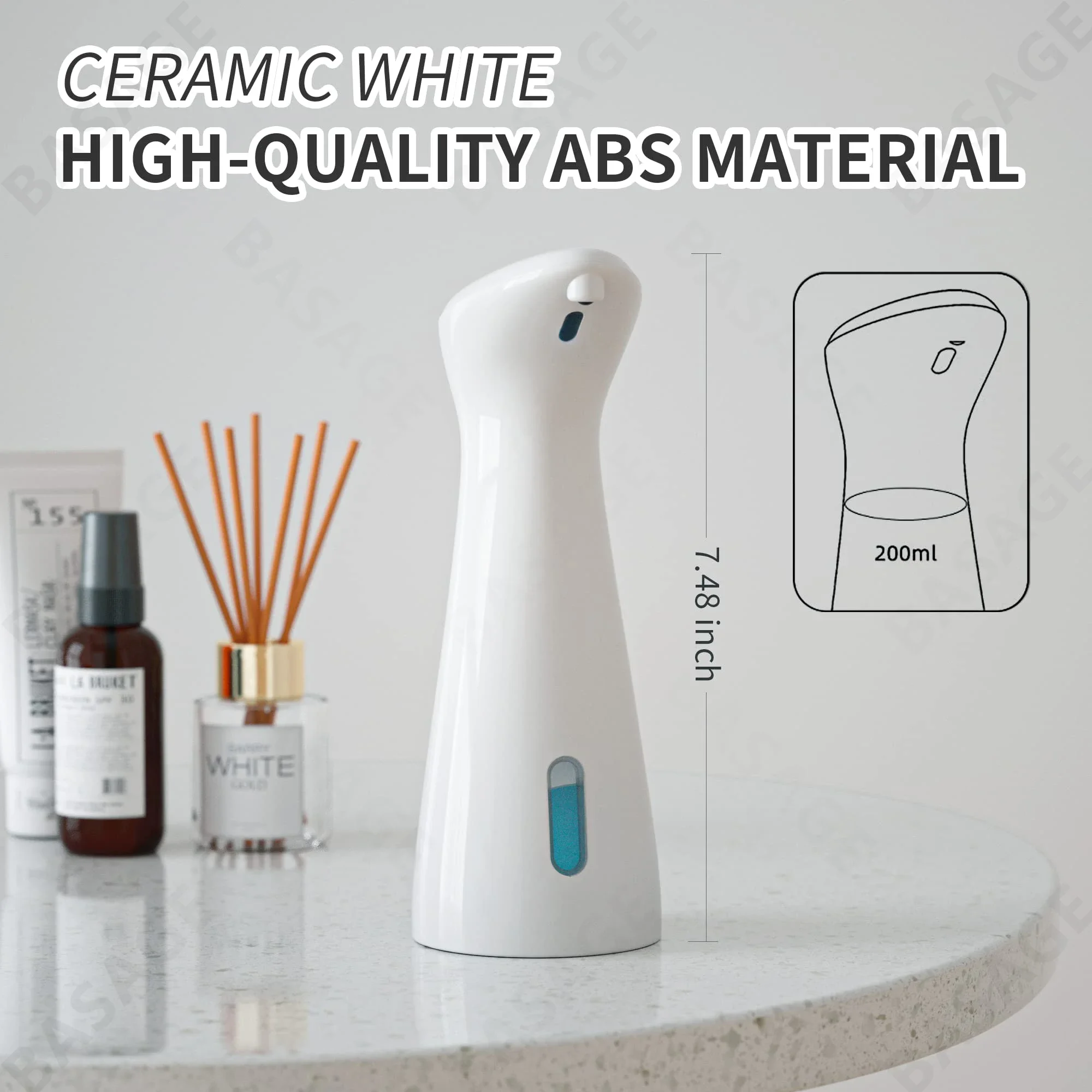 Automatic Sensor Soap Dispenser White High Quality Abs Waterproof Hand Soap Sensor Bathroom Smart Wash Handpiece