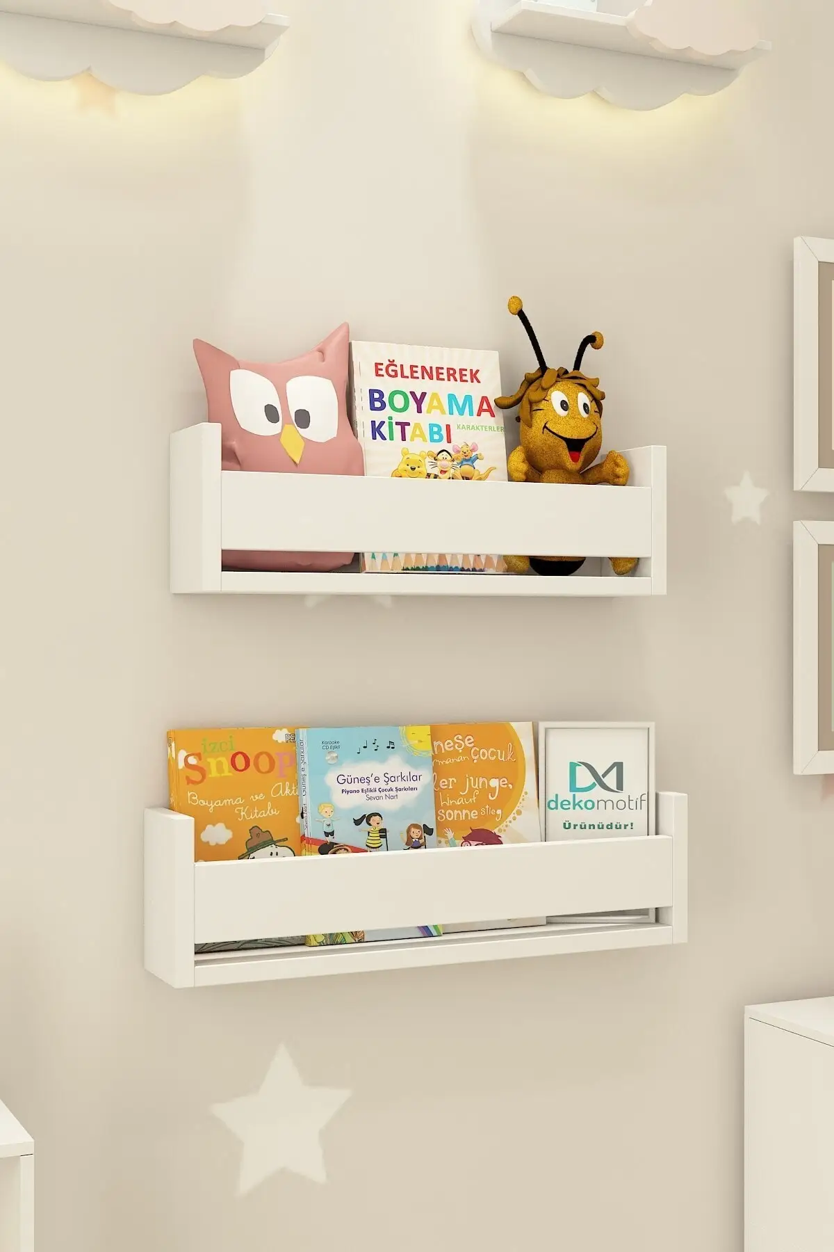 Montessori Tunggal 2 Rak Putih Kamar Anak-anak Rak Buku Pendidikan