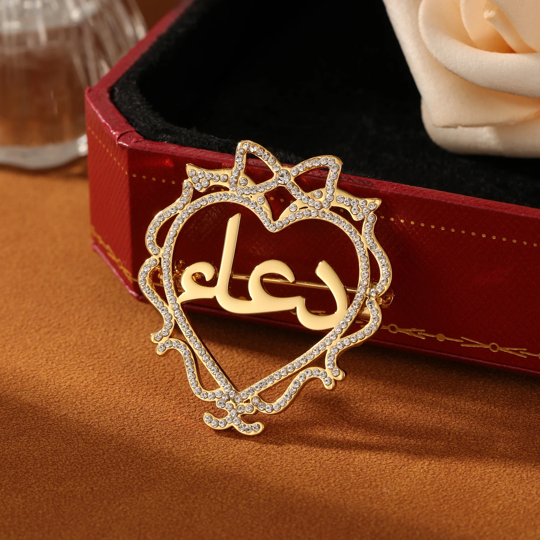 Custom Made Traditional Arabic Jewelry High End Luxury Women Brooch with Arabic Symbols Status Symbol Saudi Arabia National Day