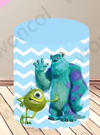 Monsters, Inc. Boo Door خلفية مستديرة للفتيات خلفية عيد ميلاد Monsters، Inc. مايك Wazowski James P. Sullivan Boo غطاء اسطوانة