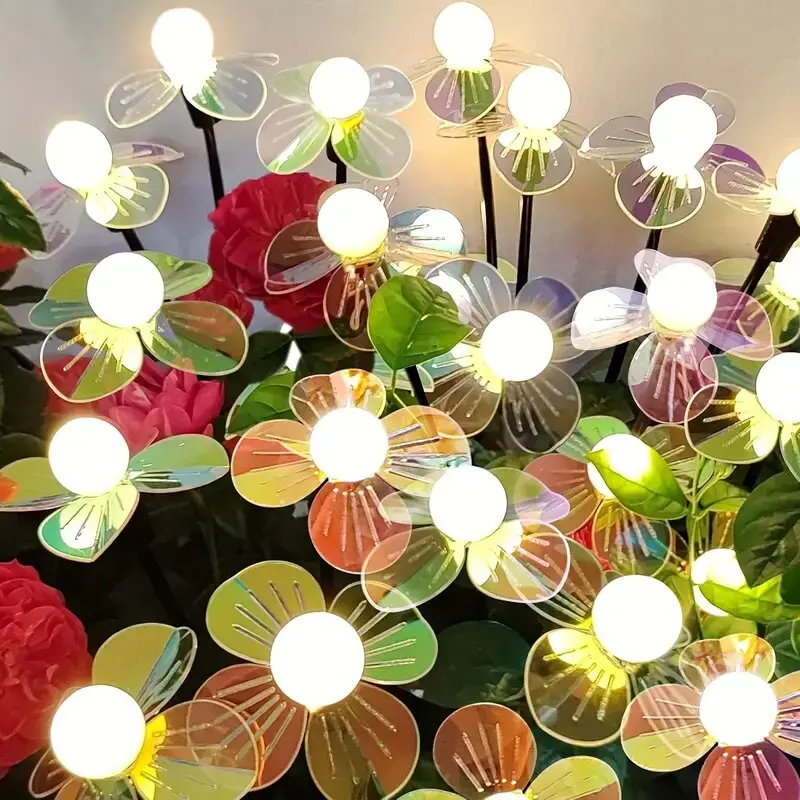 1PC Solar Firefly Flower LED Lights,Outdoor Waterproof 2 Modes Decoration Lamp,Landscape Lighting For Garden,Lawn,Patio,Pathway