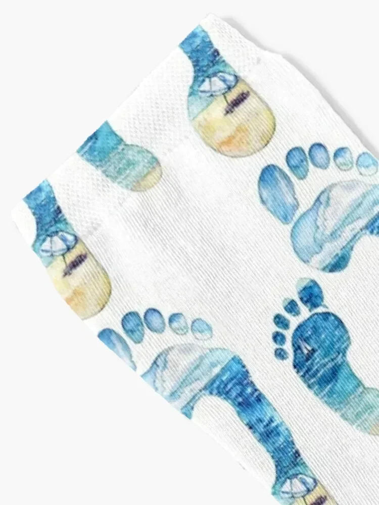 Footprints with memories inside Socks kids cool Socks Girl Men's