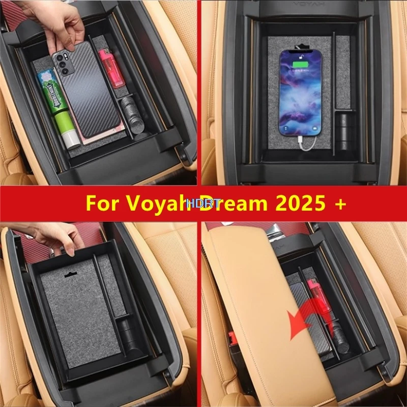 

Car Styling Center Console Glove Armrest Storage Box Cover Protector Decoration Accessories Auto Part Fit For Voyah Dream 2025 +