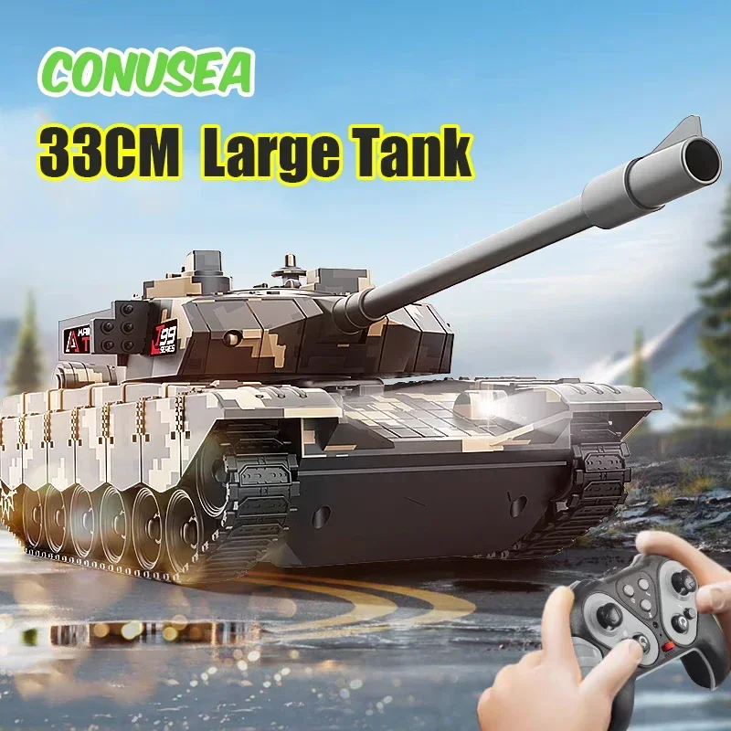 Tanque Rc de 33 cm, Tanques de Guerra a Control Remoto, Vehículo Todoterreno, Modelo Eléctrico de Batalla, Juguetes Electrónicos para Niños, Regalos de Cumpleaños