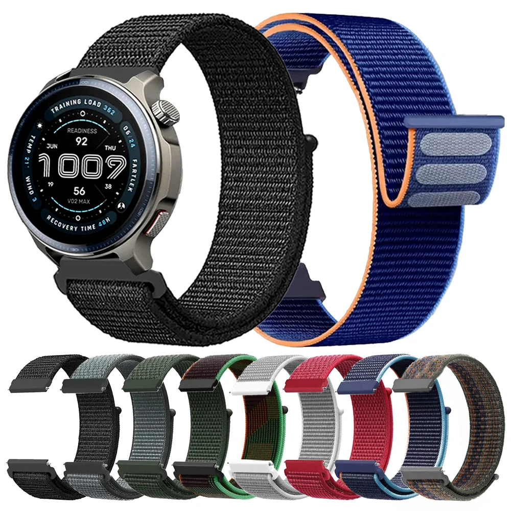 Nylon Sports Strap For Amazfit BALANCE 2/Active 2/GTS/GTR Soft Bracelet For Amazfit Bip 6 5 UNITY 20mm 22mm Breathable Wristband