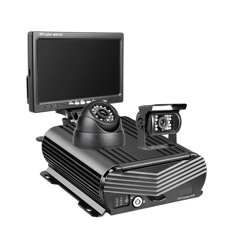 MDVR Kit with 4 Channel 1080P AHD HDD Mobile DVR Two IR Night Vision Waterproof Cameras and 7 inch VGA Monitor