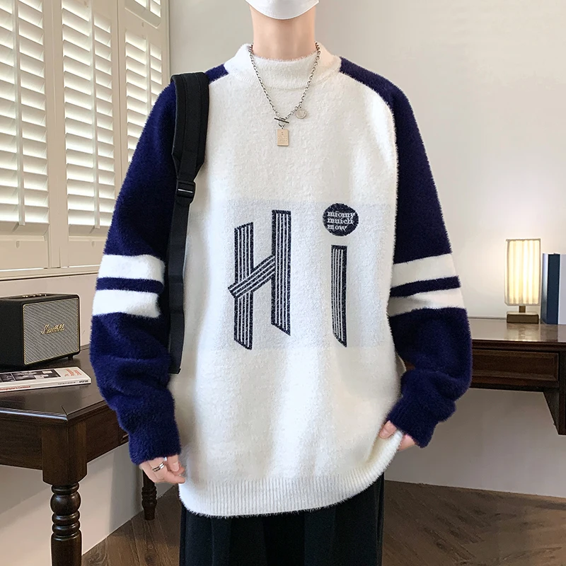 

Thiened f-High Collar Knitted Sweater for Junior High School Students And Teenagers Polyester Fiber Long Sve Ciwalk