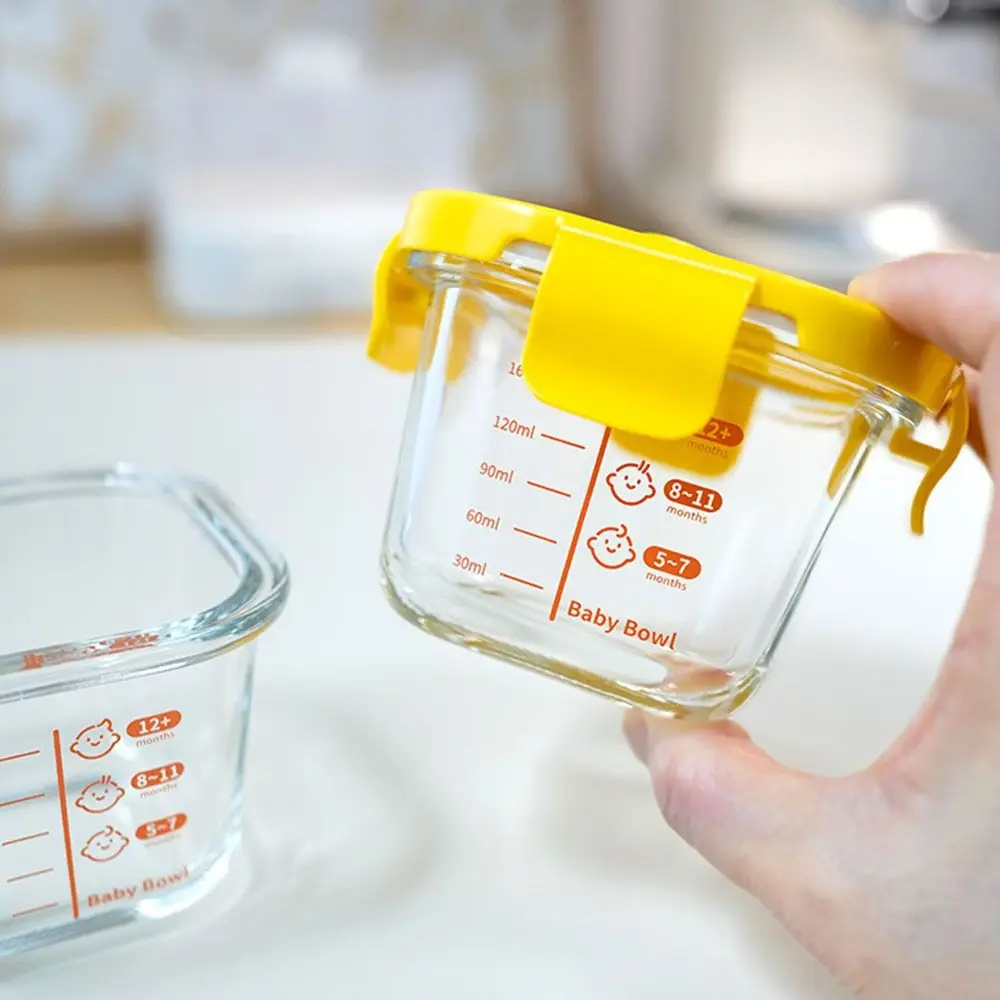 New 170ml Food Storage Box Glass Frozen Baby Food Glass Cup Microwave Safe Baby Food Storage Jar Little Ones
