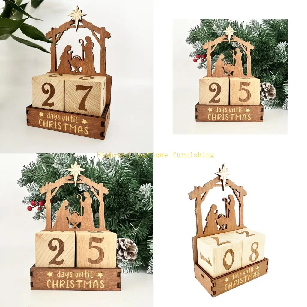L9NB Christmas Countdown Calendar Christmas Countdown Block Set,Home Decors