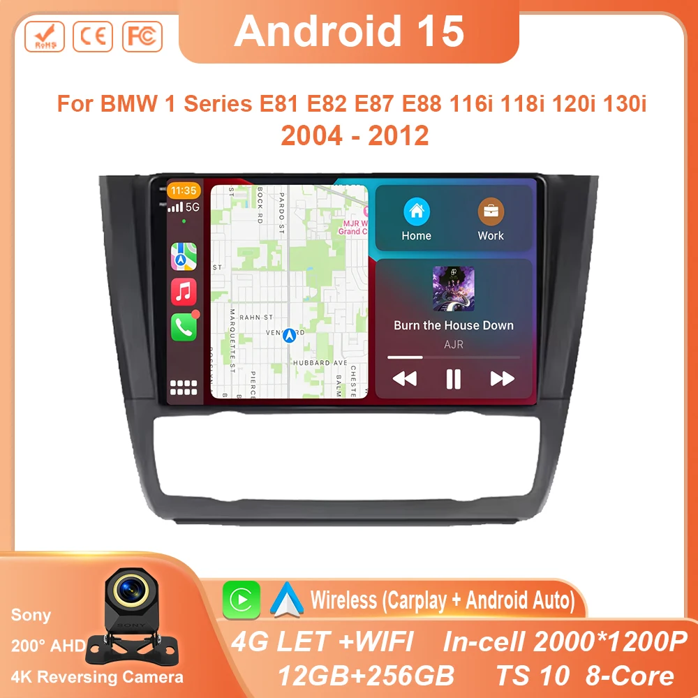 

For BMW 1 Series E81 E82 E87 E88 116i 118i 120i 130i 2004 - 2012 4G Multimedia BT Stereo IPS Android Car GPS DVD Player Radio 4G