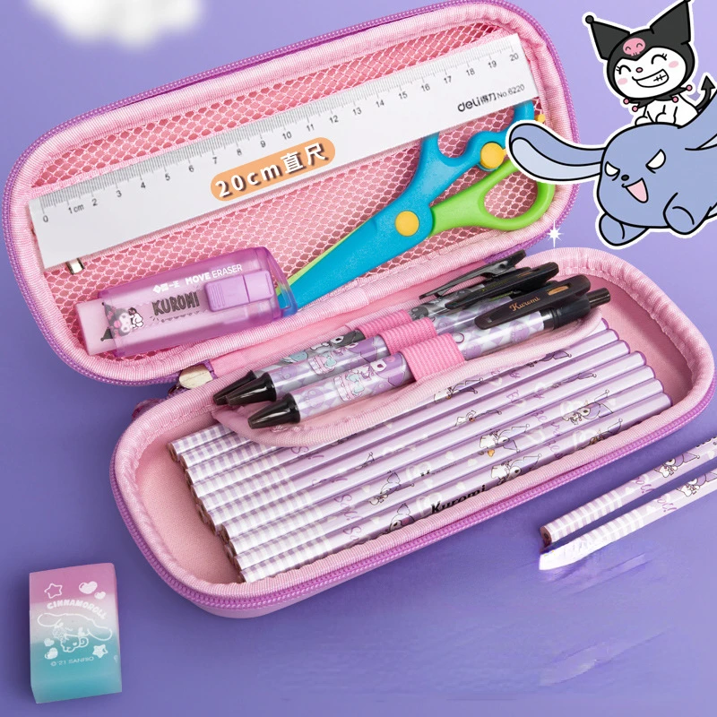 Imagem -04 - Olá Kitty Pen Case para Estudante Kuromi my Melody Cinnamoroll Papelaria Sanrio Box Pen Case Desenhos Animados Bonitos Estojo para Menina