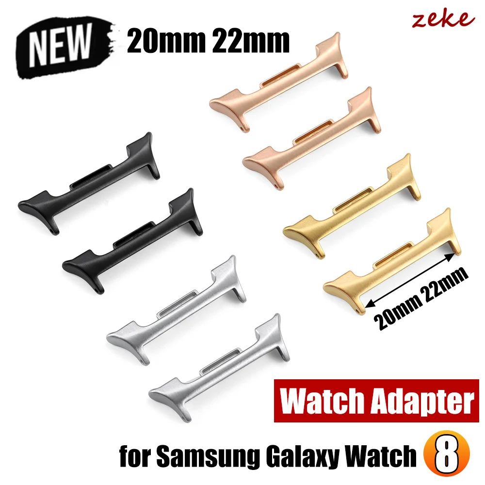 Edelstahl-Anschluss für Samsung Galaxy Watch 8, klassischer Armband-Adapter für Galaxy Watch 8 20 mm, 22 mm, Zubehör, 1 Paar