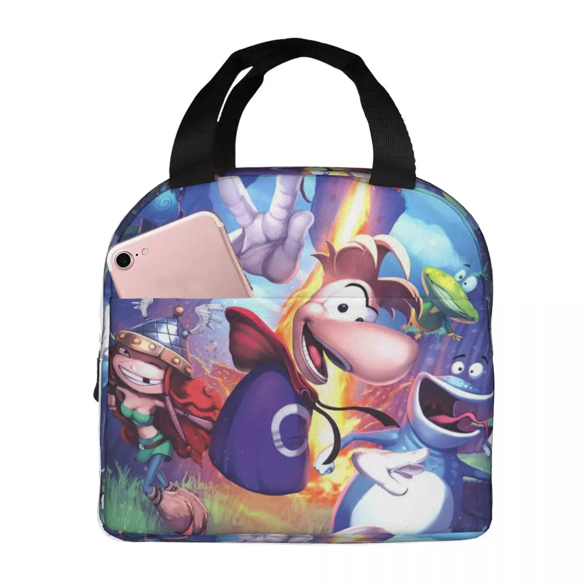 حقيبة غداء معزولة من ألعاب الرسوم المتحركة Rayman Legends للنساء، صندوق طعام حراري مبرد للمكتب، حاوية صناديق الغداء المحمولة