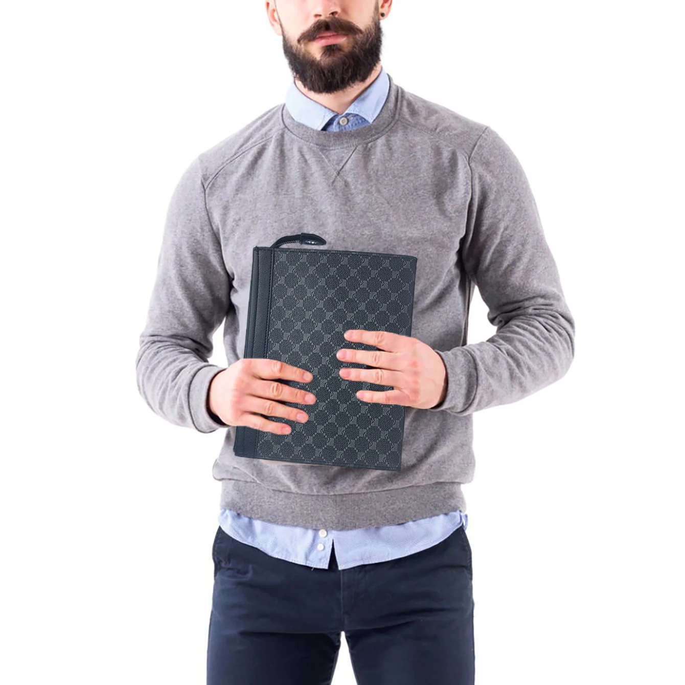 Men\'s New Pattern Business Clutch Storage Bag Fashion Handbag, Business Casual Envelope Bag