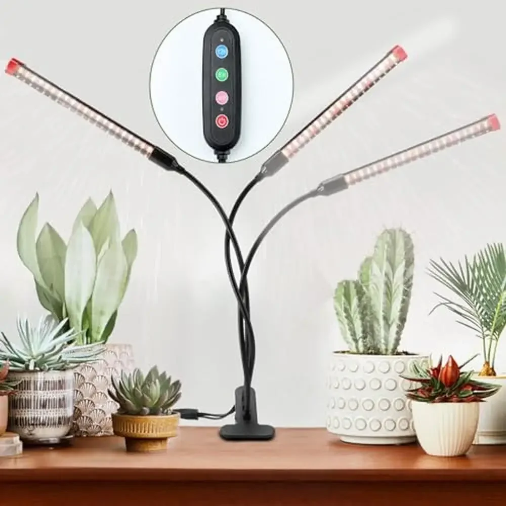 

LED Plant Grow Light Full Spectrum 3000 Lumen 27W Timer Auto On/Off 4/8/12H Spotlight Design 360°Gooseneck Indoor Houseplants