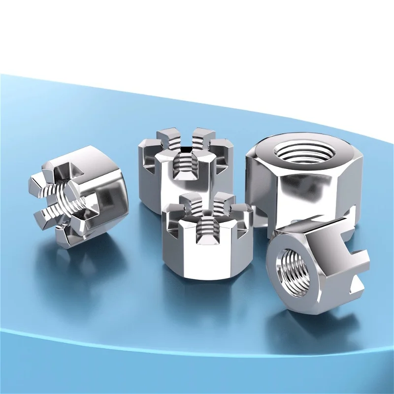 M6 M8 M10 M12 M14 m16m18m20 M24 A2 304 Stainless Steel thin/thick Slotted Round Lock Hexagon Head Hex Slotted Castle Crown Nuts 6