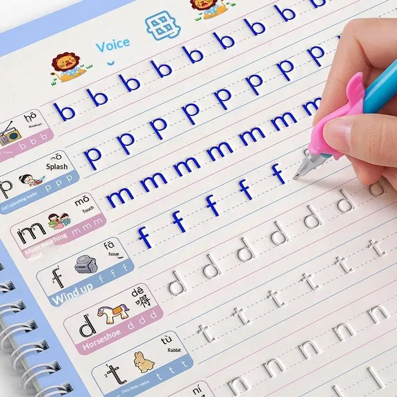 Reusable Children 3D Grooved Copybook For Calligraphy Numbers Handwriting Copybooks Learning Math Writing Practice Book For Kids