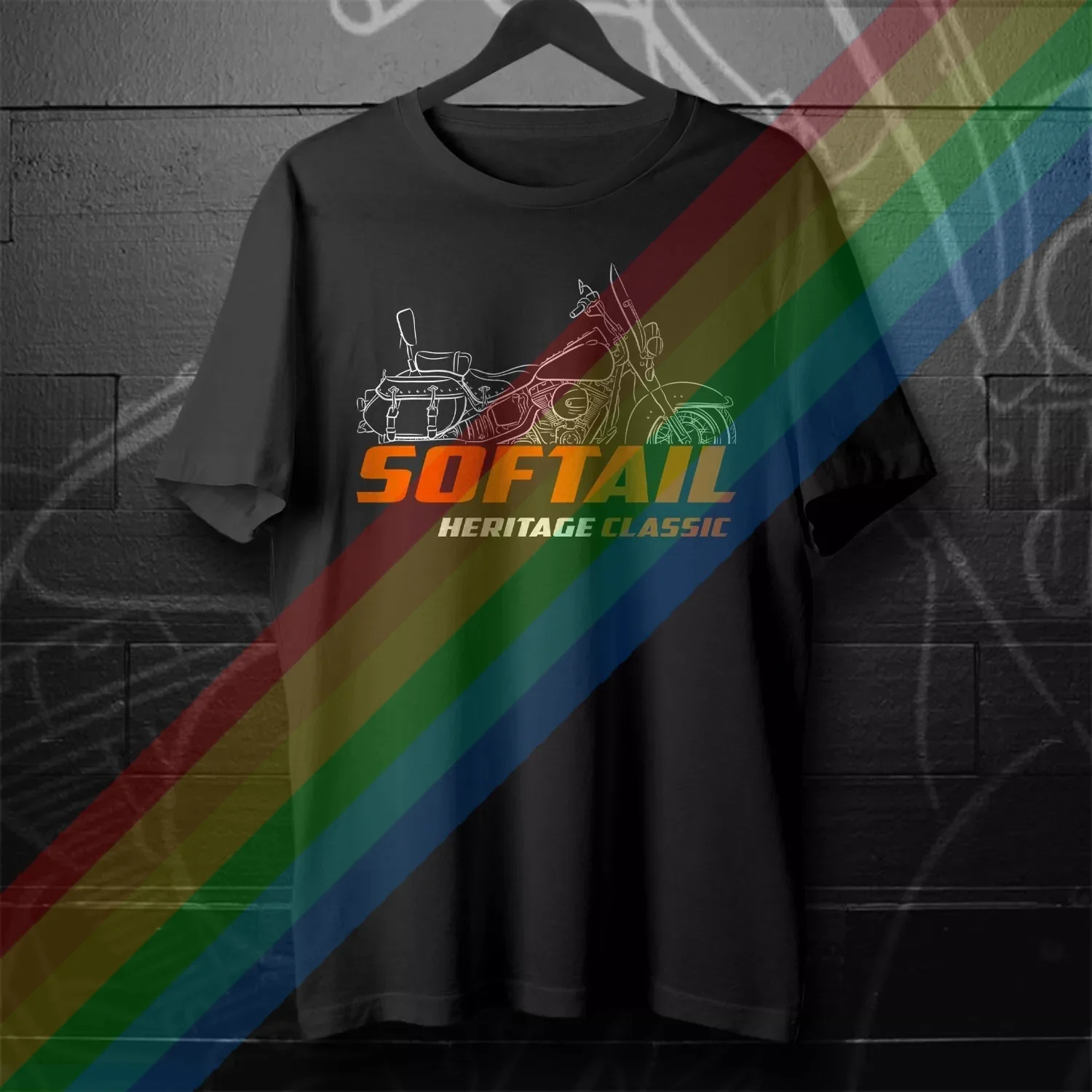 

2025 T Shirt Casual FLSTCI Heritage Softail Classic T-shirt Motorcycle Graphic Summer Short Sleeves S-3XL Cool Tee