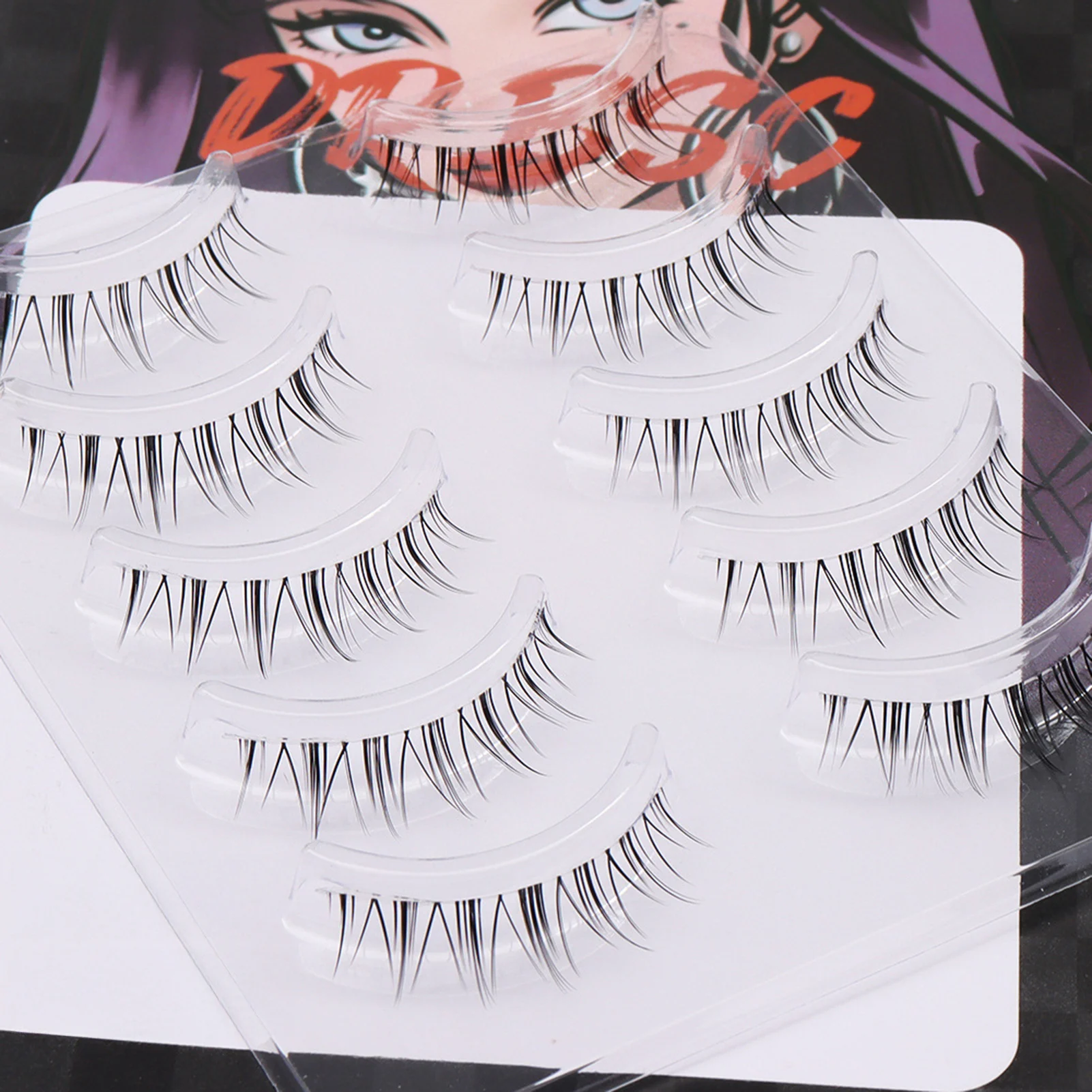 マンガ下まつげフルストリップつけまつげ女性用超軽量コミックまつげエクステンションパーティー結婚式やデートメイク用
