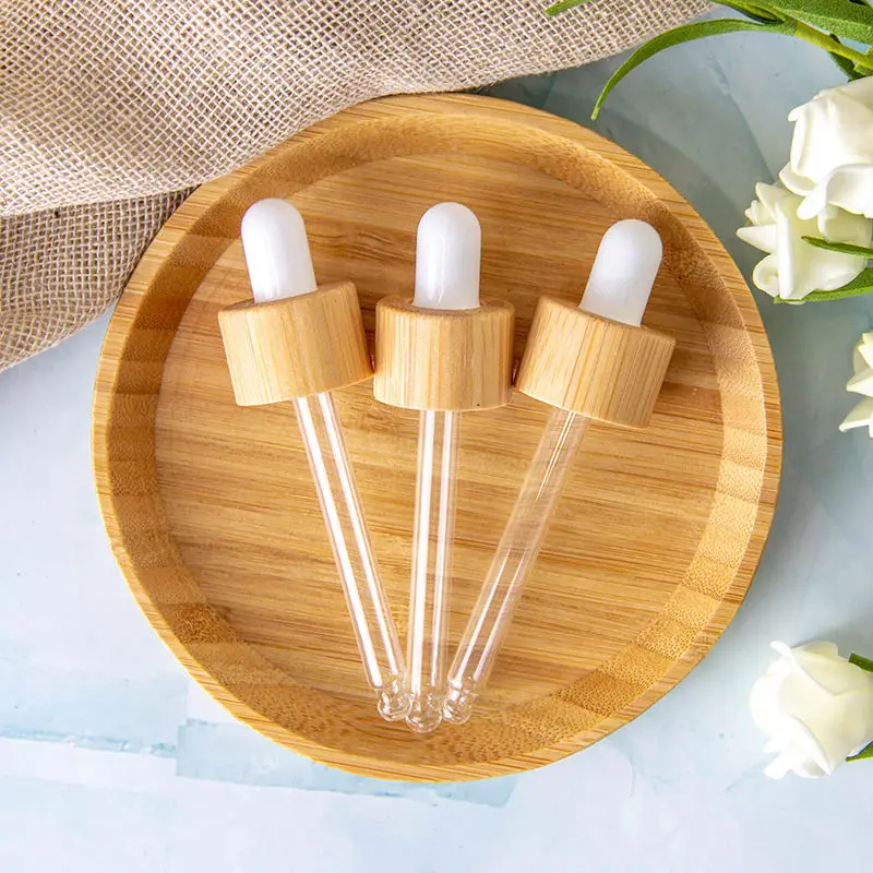 

10Pcs 18/410 Neck Diameter Natural Bamboo Drop Caps Essential Oil Bottles Top Glass Pipette Lids Dropper Lid for 5-100ml Bottle