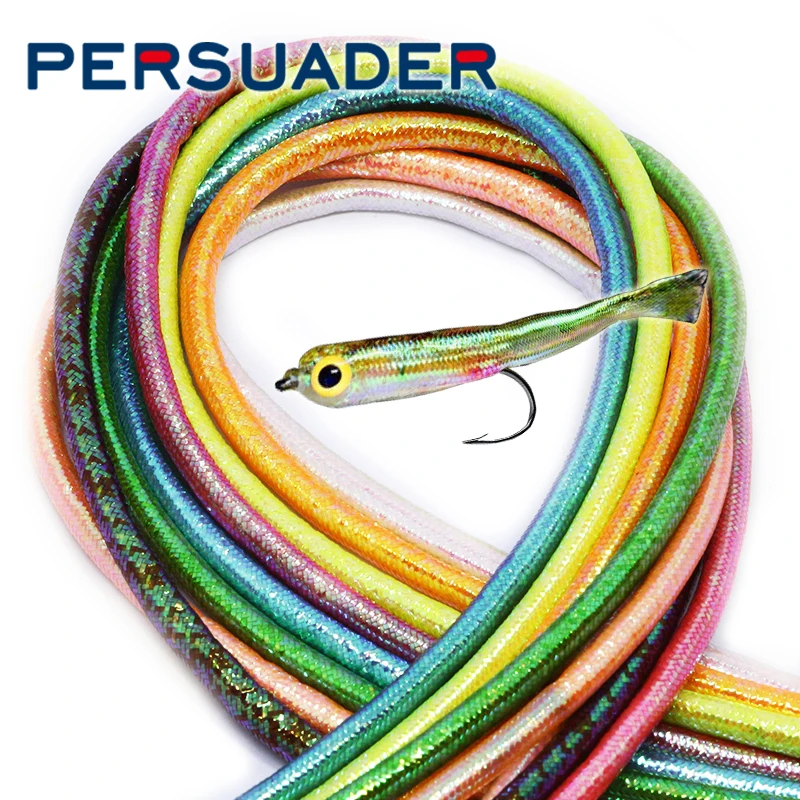 

4pcs/pack poxy minnow body tubing total 2yards Non Stretchy braided mylar tubing fly tying materials for pike zonker salmon fly