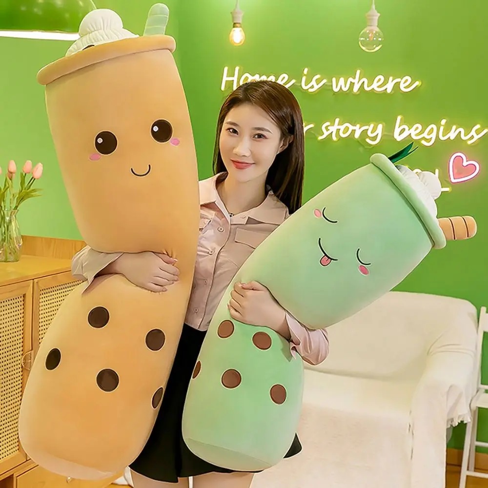 Trendy 40/60cm Boba Milk Tea Plush Toys Cute Soft Tea Cups Dolls Not Easily Deformed Plump Cushion for Kids