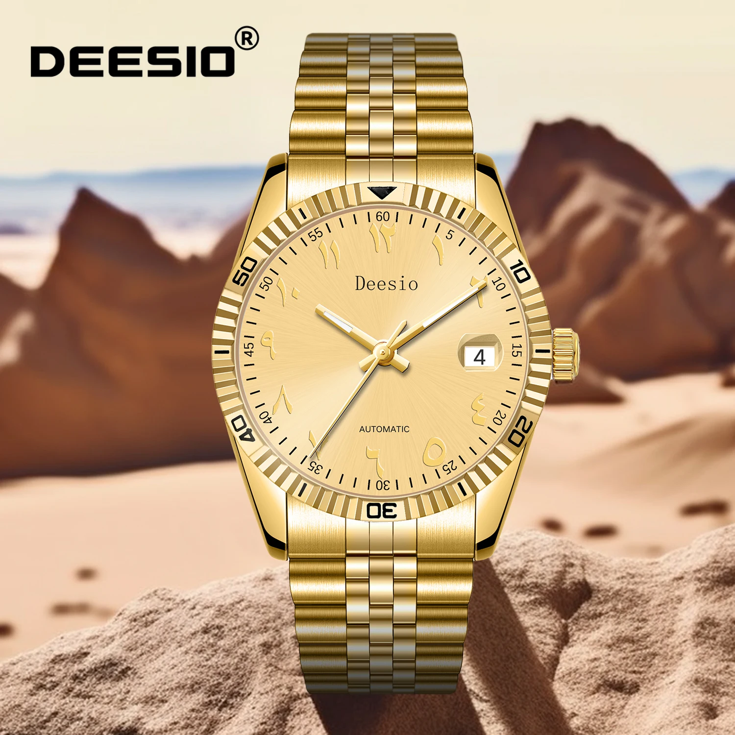 

Deesio Luxury Business Men's Mechanical Watch, Made of 316L Stainless Steel 30M Waterproof, Calendar Display,Men's Fashion Gifts