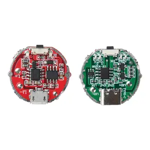 Bilashmart Type C/Micro USB DIY Flashlight Driver Board With Switch Brightness Adjustable Charging Circuit Board 10W