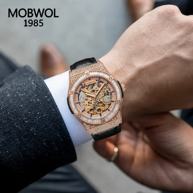 MOBWOL Высококачественные часы класса люкс, спортивные мужские наручные часы, водонепроницаемые автоматические механические часы Relogio Masculino