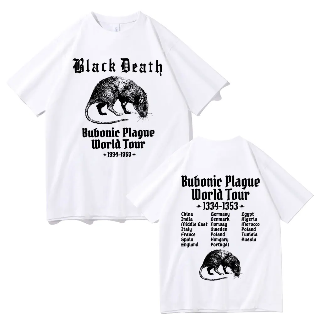 

Bubonic Plague World Tour T Shirts Funny Rat Meme Tshirt Men Women Casual Loose Harajuku T-shirts Summer Male Fun Oversized Tees