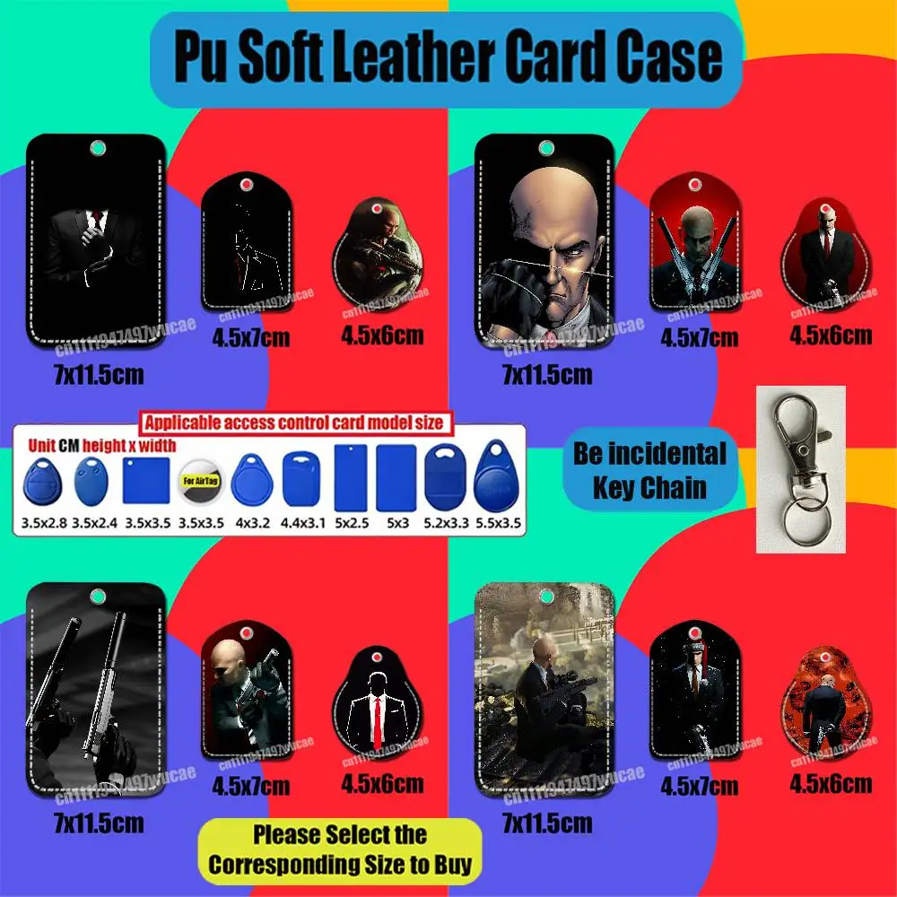 For Agent 47 Hitman For AirTag Case Card Holder Sleeve ID Credit Bank Access Badge For Air Tag Case Shell