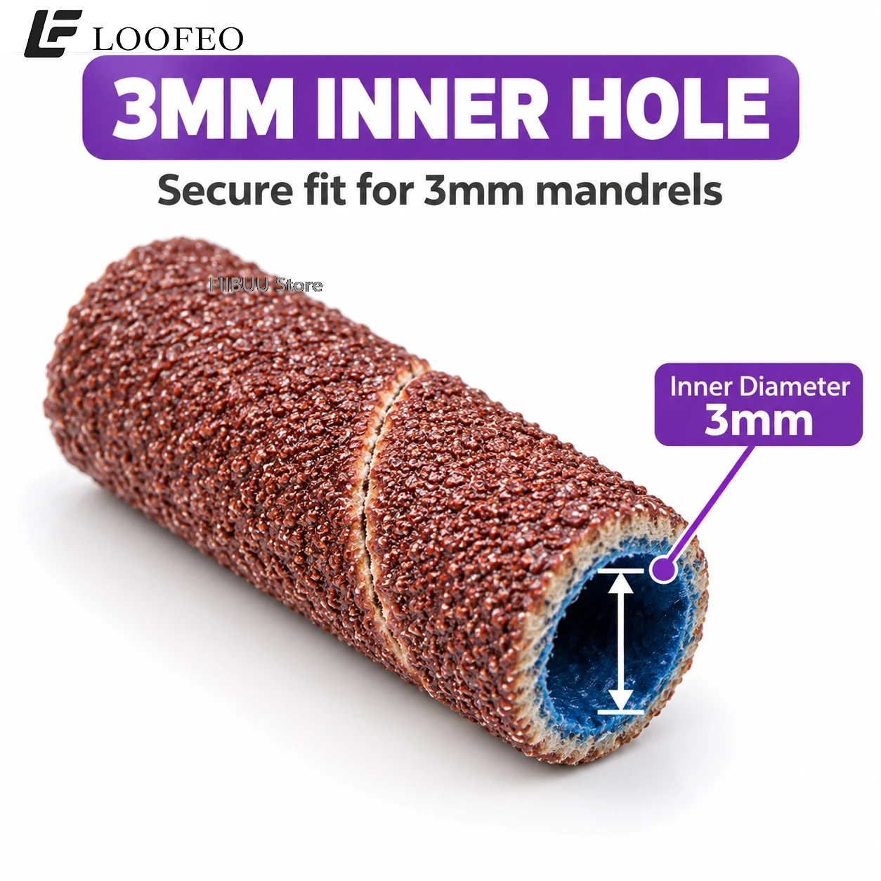 200PCS 120/180/240 Grit Sanding Bands Set Small E-File Bits 3mm Nail Drill Mini Nail File Sanding Sleeves for Manicure Pedicure