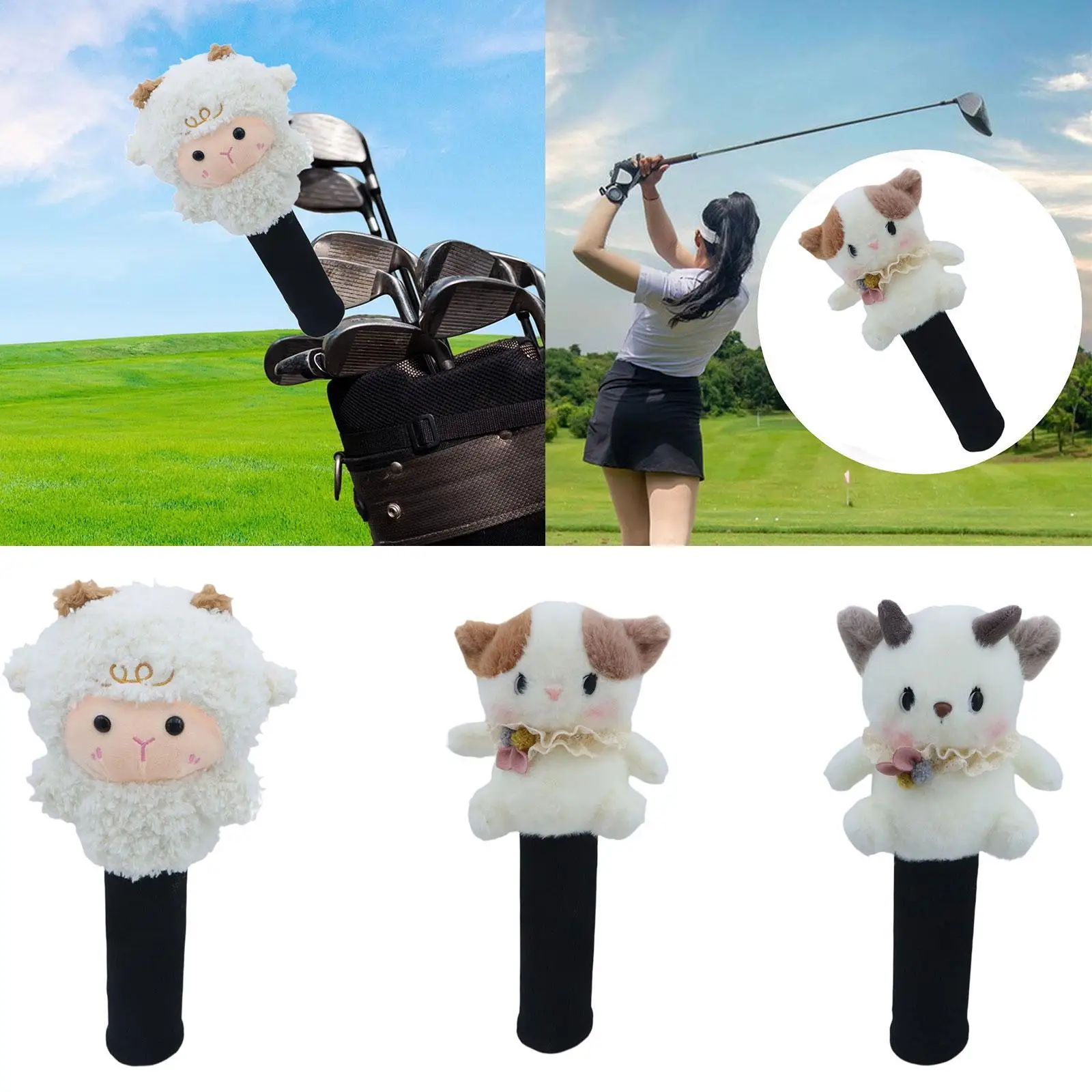 

Golf Wood Headcover Transport Protection Novelty Knitted Plush Golf Club Head Cover for Club Giveaway Golfer Gift Women Men