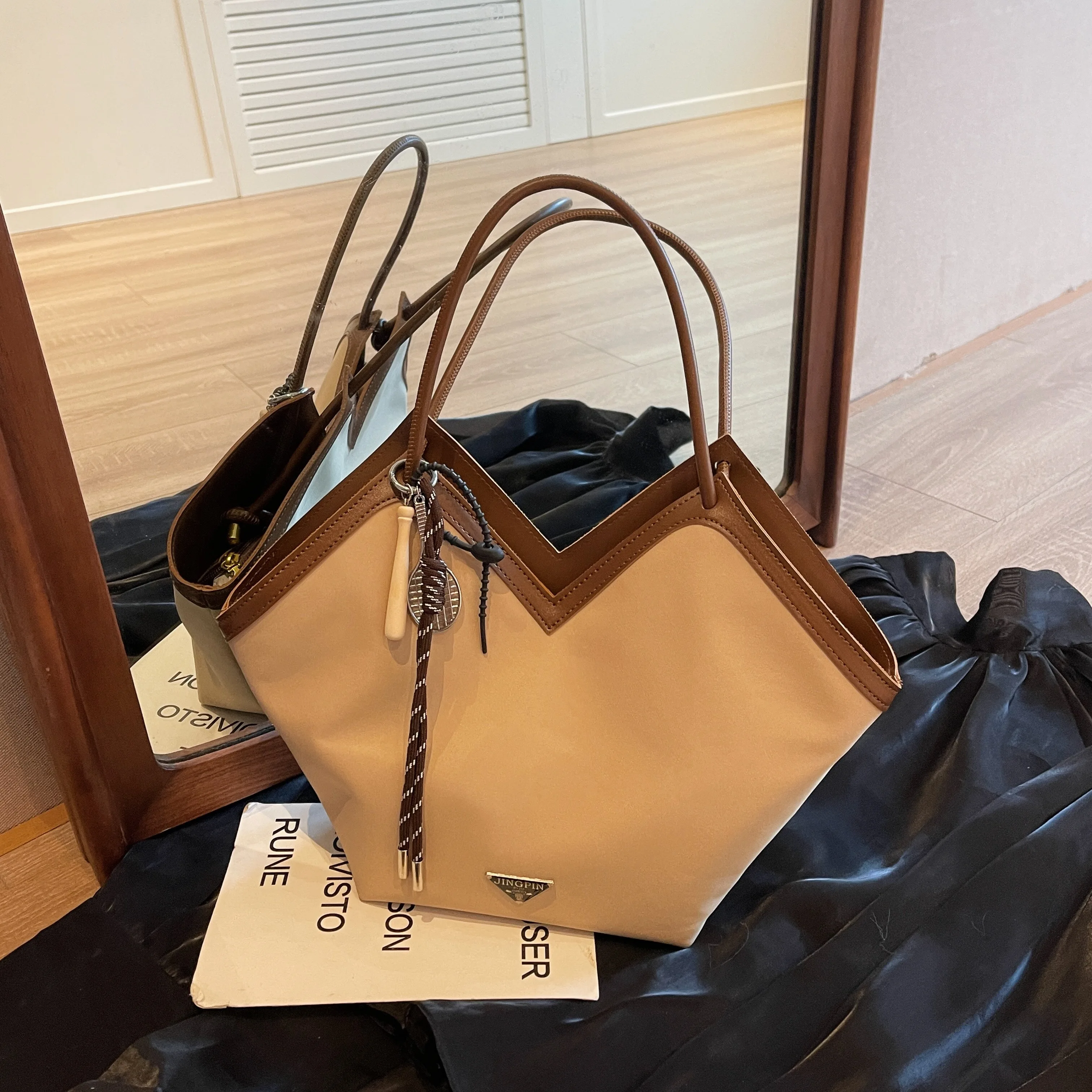 

Fashion irregular heart-shaped tote bag pure color pu fabric fashion shoulder bag