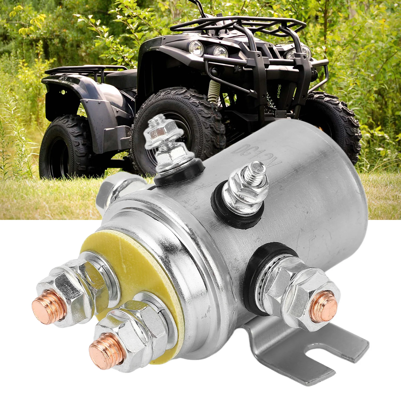Relé de cabrestante a prueba de agua, relé de cabrestante eléctrico, relé de cabrestante 300A, accesorio de relé de arranque a prueba de agua para vehículo todoterreno ATV 12V