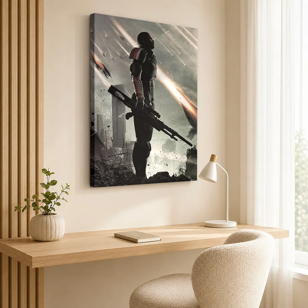 Mass Effect Soldier Game Art Canvas Painting Posters Sci Fi Style Wall Decor With Customized Photo For Study Ideal Tech Fan Gift