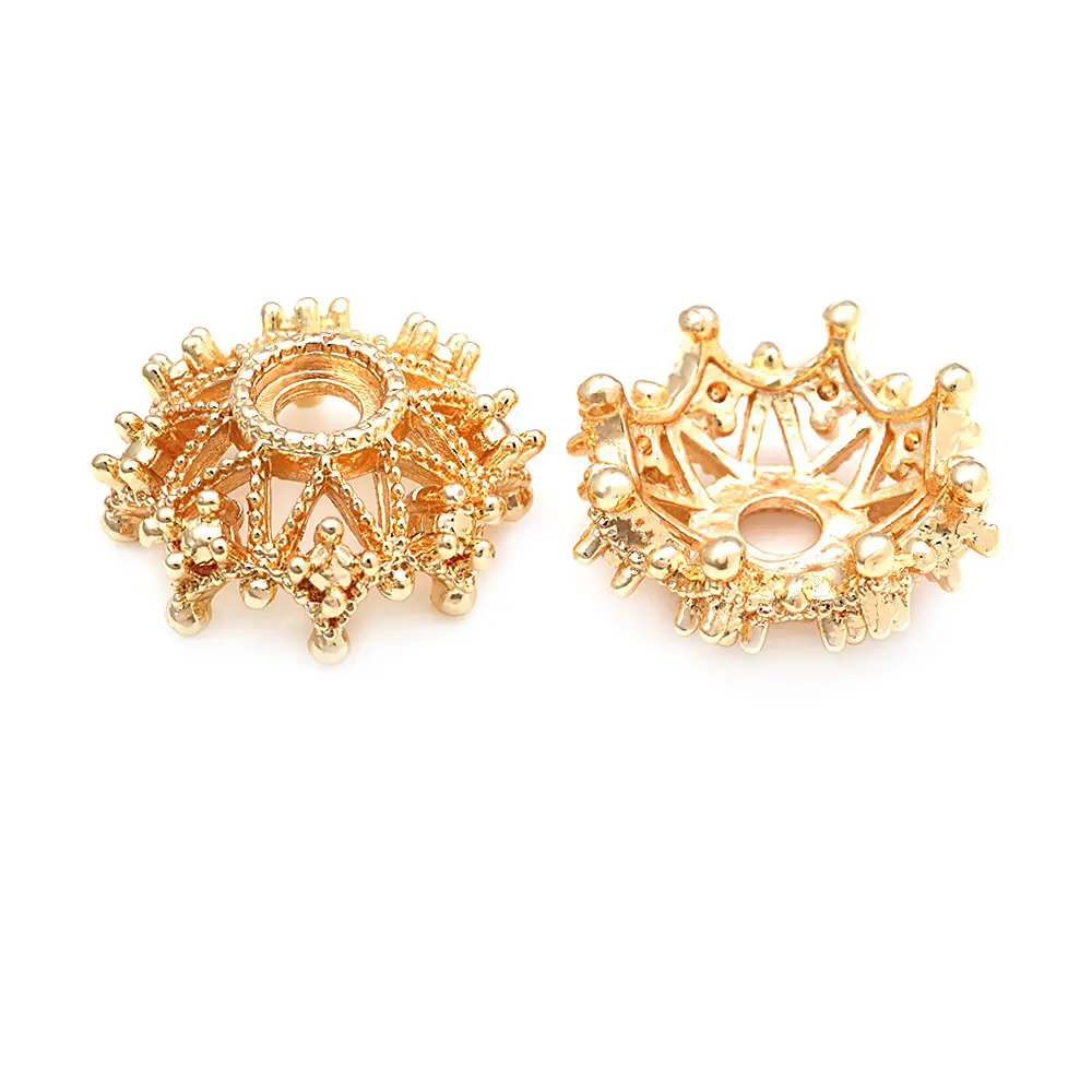 8MM 10MM 12MM 14MM 16MM 18K Gold Farbe Messing Blume Perlen Kappen Hohe Qualität Halskette Ohrringe Schmuck Zubehör – Detail 21