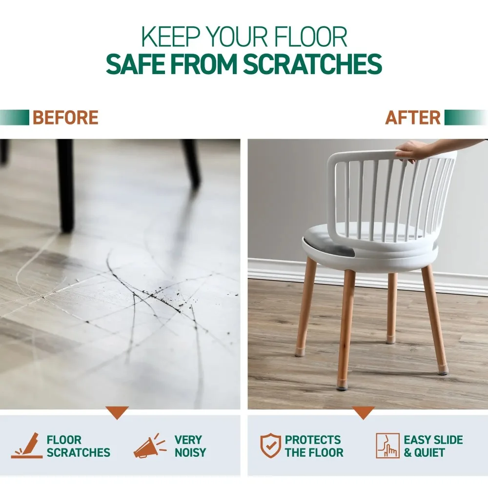 28PCS 테이블과 의자 발 커버 실리콘 침묵 바닥 보호 두꺼운 내마모성 탄성 테이블 의자 보호 커버