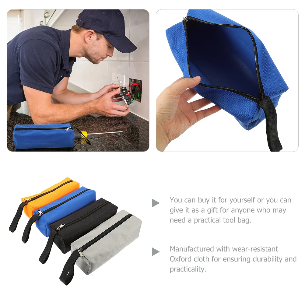 

4 Pcs Tool Kits Bag Zipper Storage Tools ange Black Gray Oxford Cloth Wrench Screwdriver Pliers H Tools Car Truck