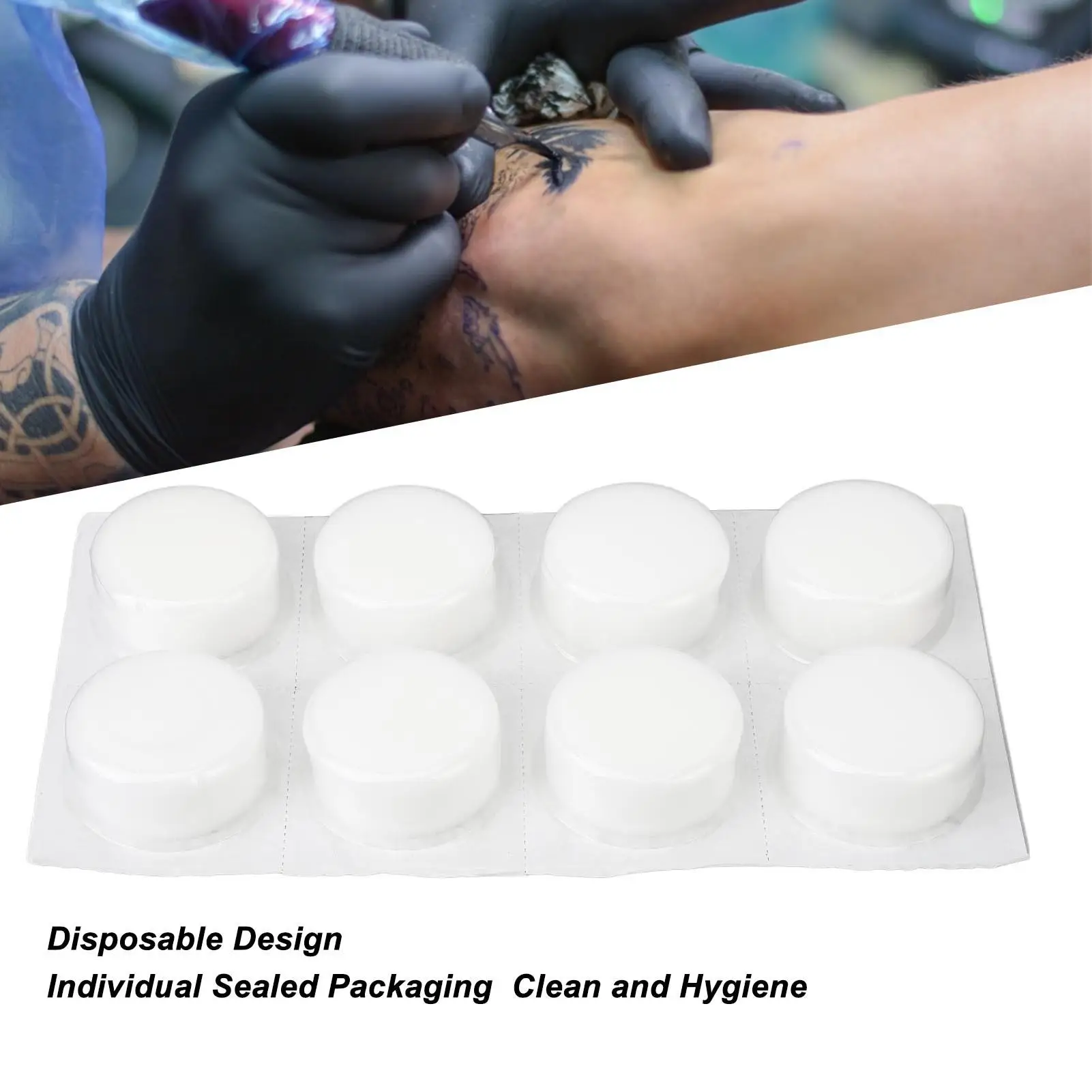 كوب شطف رغوي يمكن التخلص منه، عبوة مختومة فردية، ملحق وشم لاستخدام صالونات التجميل والنظافة