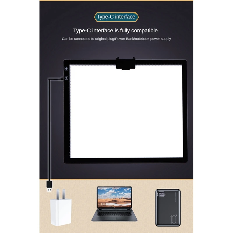 A3 Battery Power Painting Led Copy Board With Stand,Portable LED Board Perfect For Painting Copying, Calligraphy Tracing