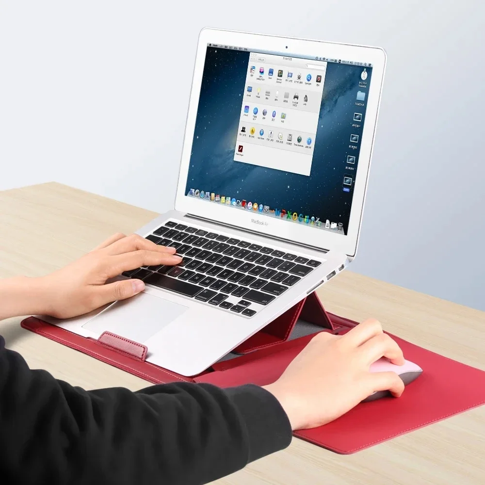 Etui na laptopa ze skóry PU do Macbook Air Pro 12 13 14 15 15.4 15.6 cala, pokrowiec na notebooka Dell HP ASUS — zdjęcie produktu 6
