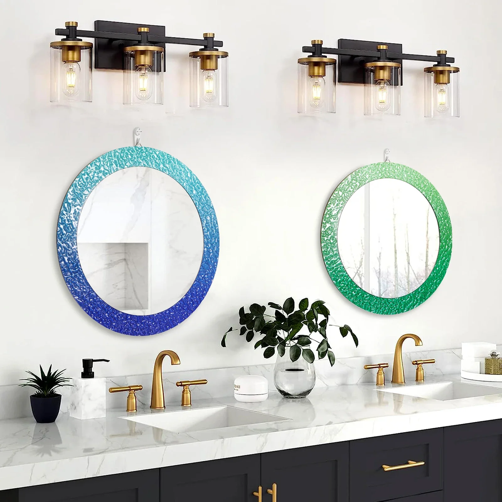 

Acrylic gradient color Bohemian circular wall decorative Mirror Homestay style decoration hotel living room bedroom pendant