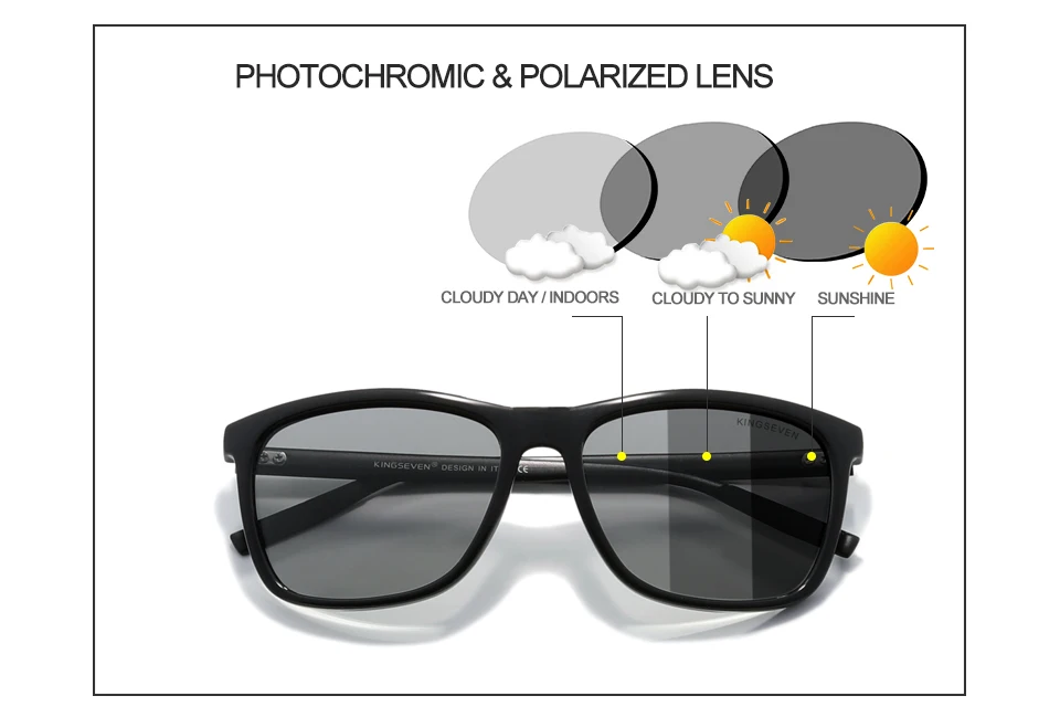 Kingseven neue Sonnenbrille für Männer polarisierte uv400 Augenschutz Linse Nachtsicht brille Damen accessoires Vintage Brillen – Detail 1