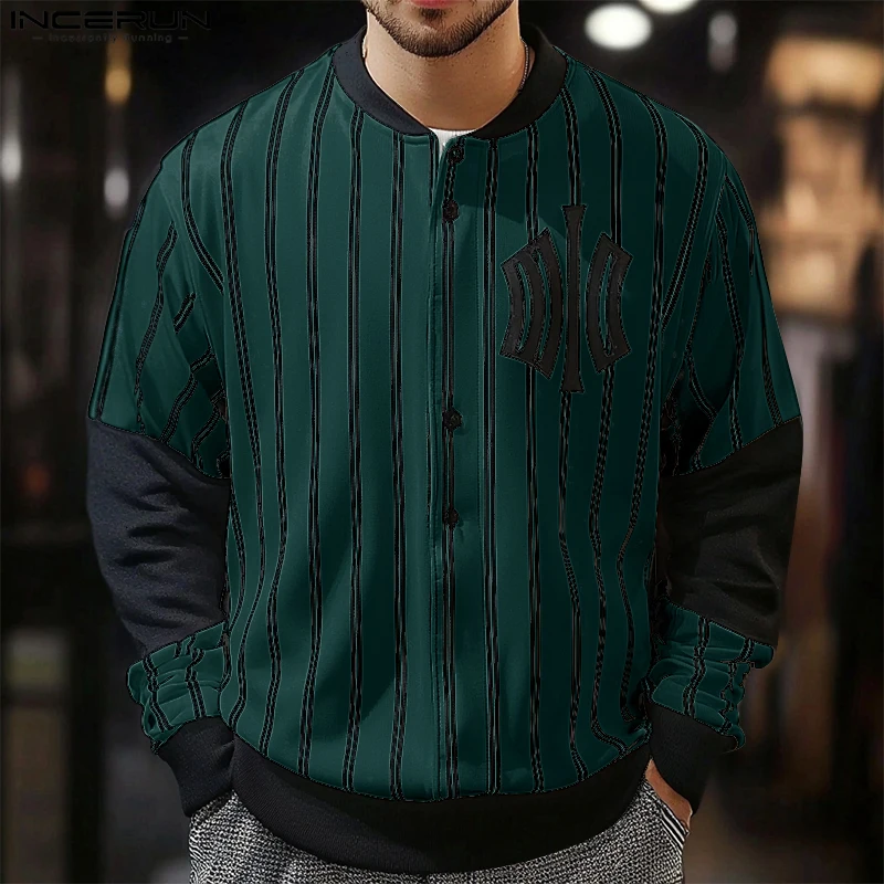 INCERUN-Chemise à Manches sulfpour Homme, Col Rond, Simple