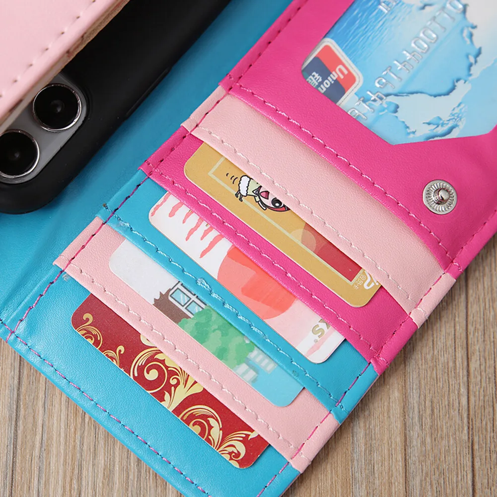 Длинные кошельки с милым котом для женщин, клатч из искусственной кожи с окошком для удостоверения личности, сумка для кредитных карт